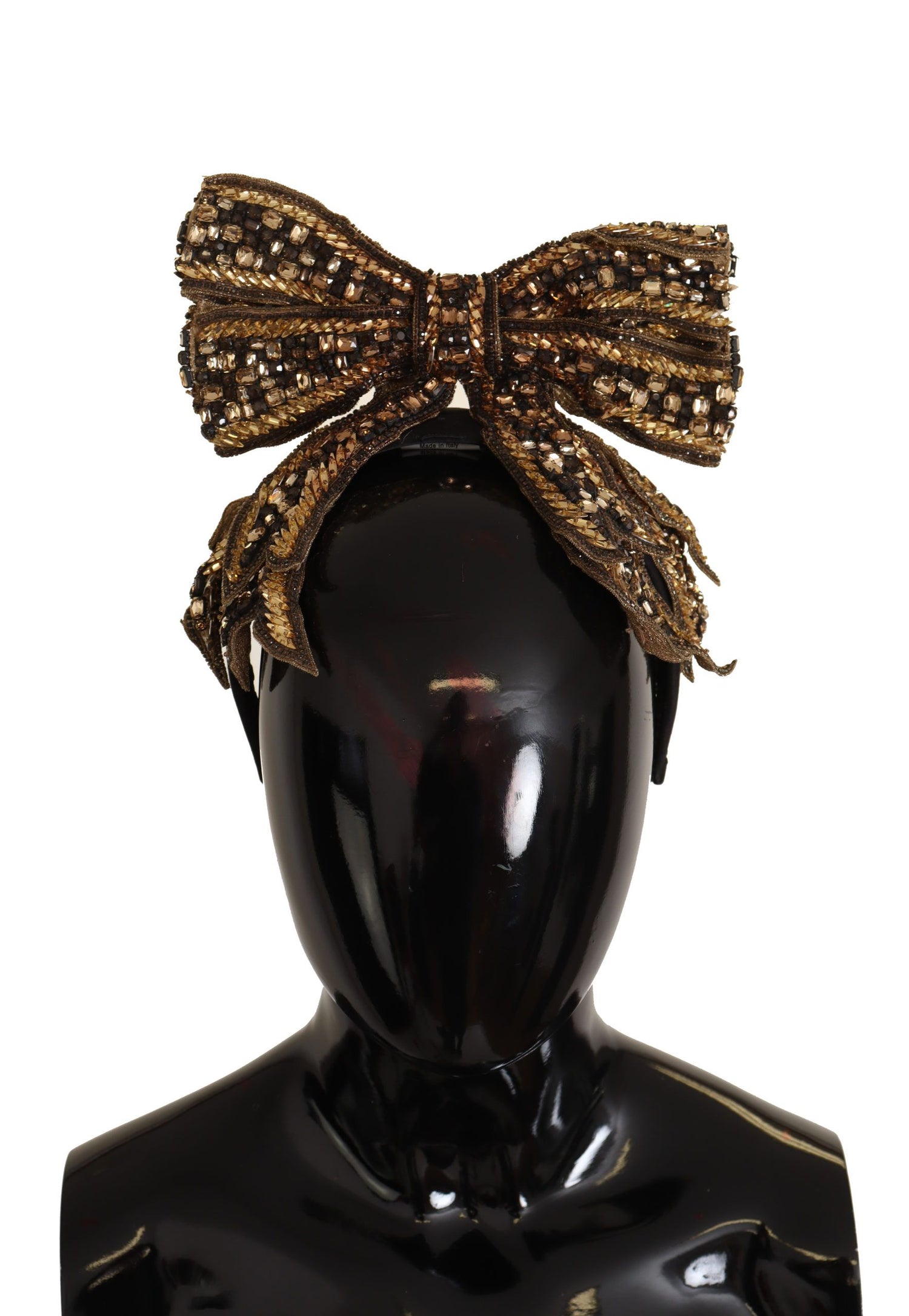 Dolce &amp; Gabbana Elegant Gold Embellished Silk Diadem