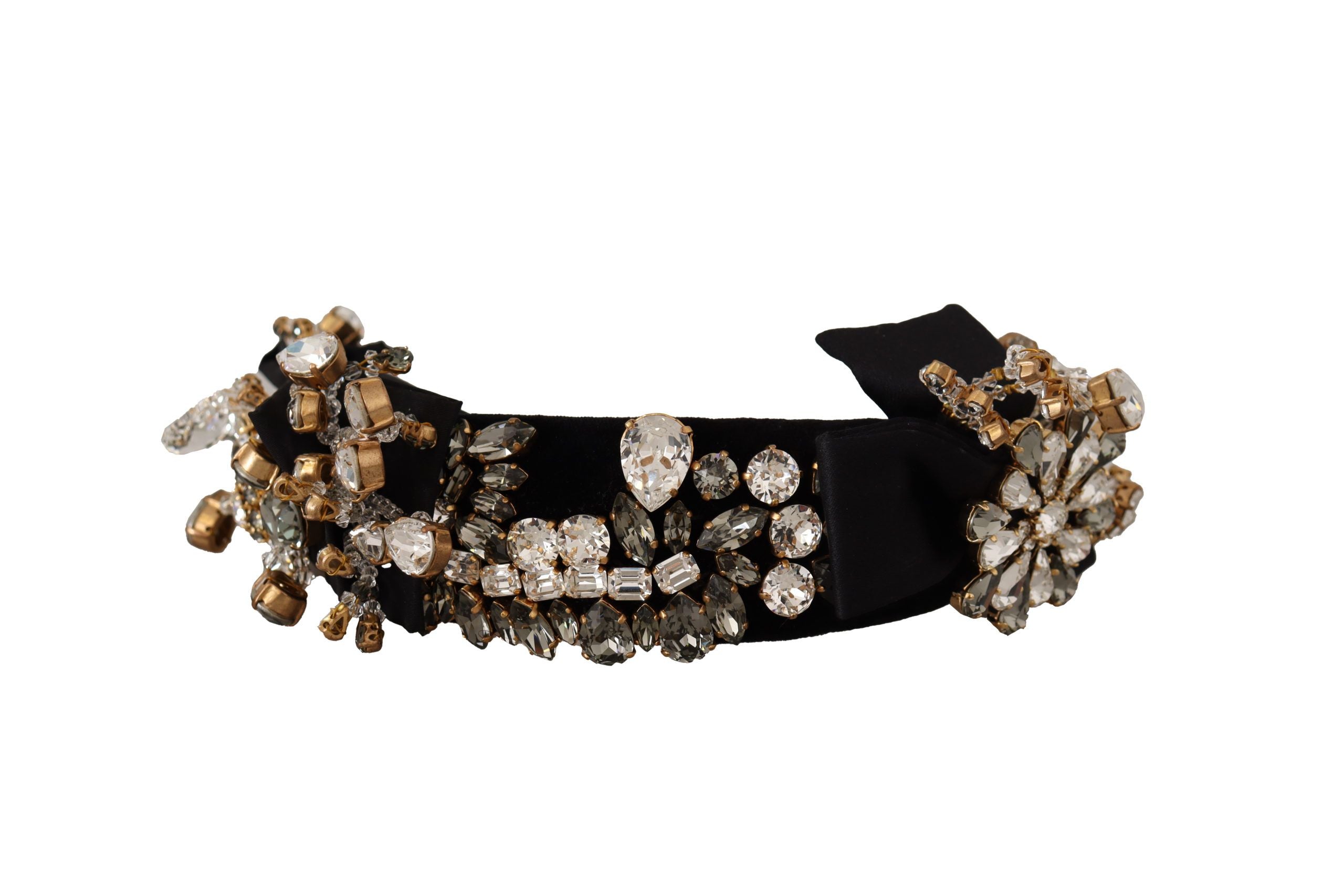 Dolce &amp; Gabbana Embroidered Silk Crystal Tiara