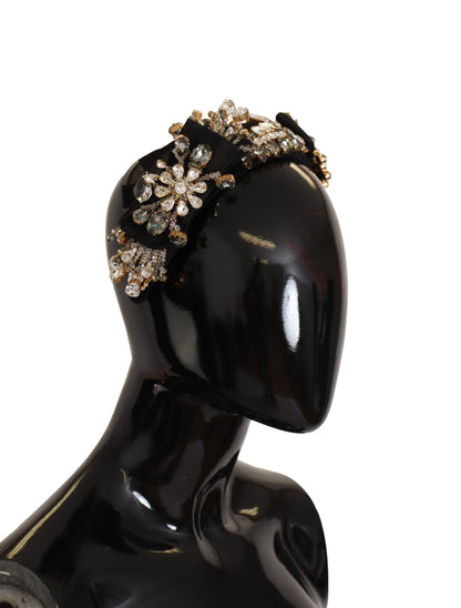 Dolce &amp; Gabbana Embroidered Silk Crystal Tiara