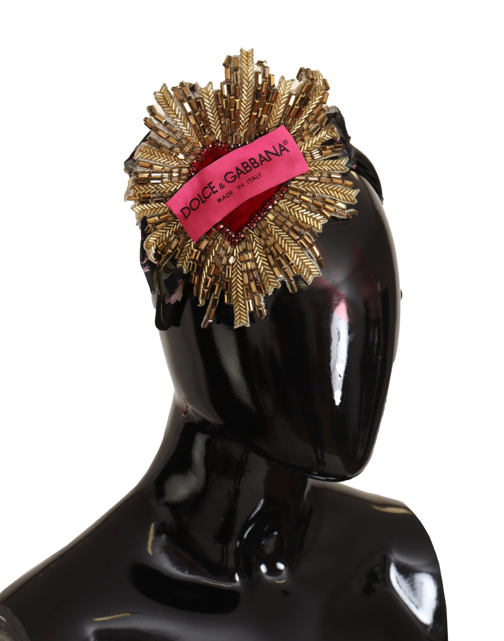 Dolce &amp; Gabbana Regal Gold Silk Diadem Headband