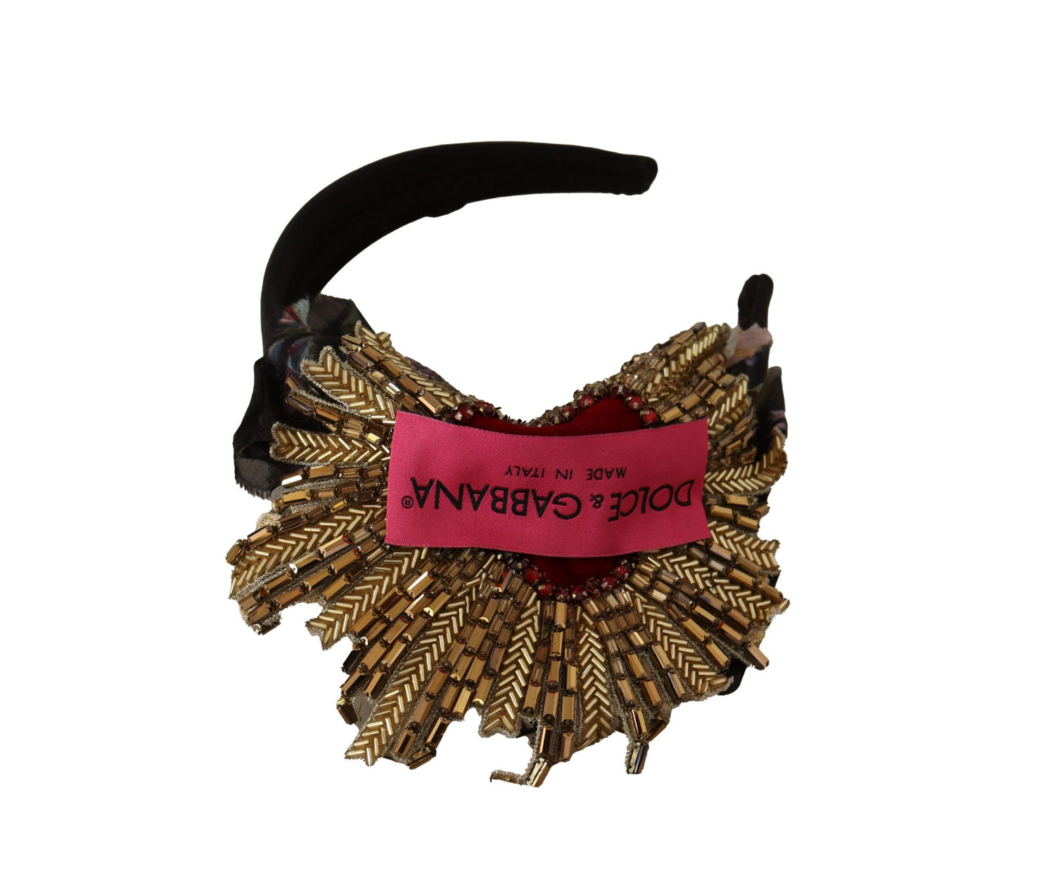 Dolce &amp; Gabbana Regal Gold Silk Diadem Headband