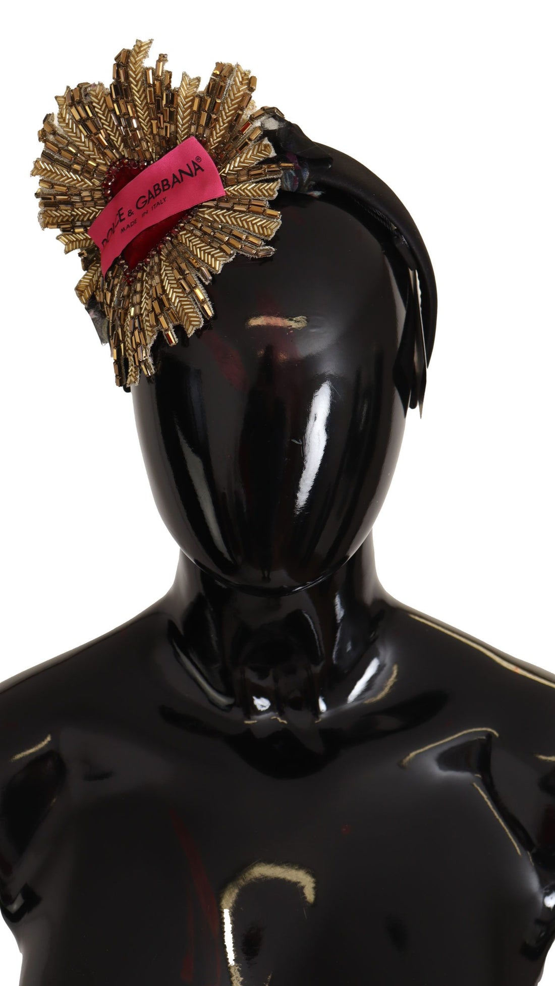 Dolce &amp; Gabbana Regal Gold Silk Diadem Headband