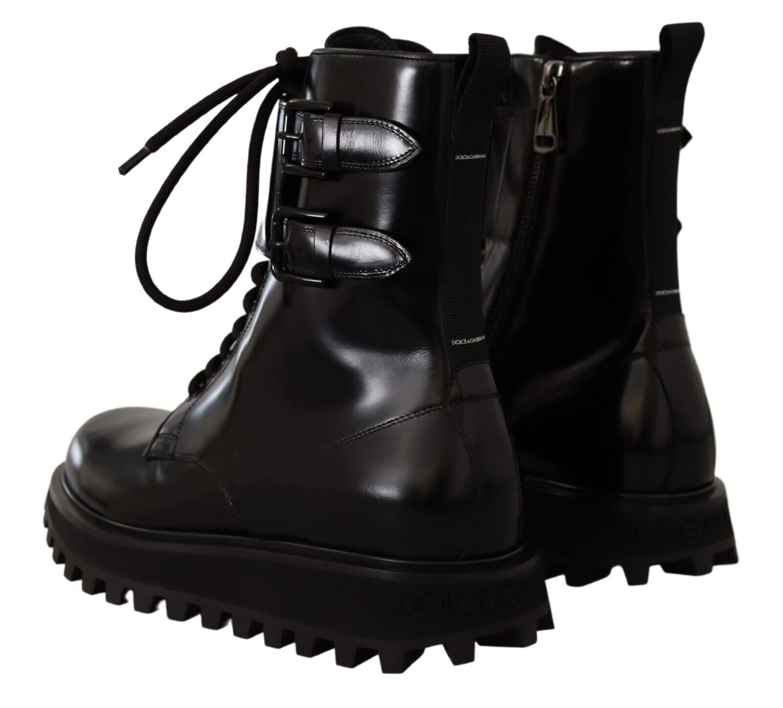 Dolce &amp; Gabbana Elegant Black Leather Ankle Boots