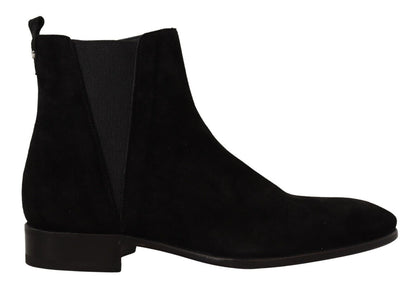 Dolce &amp; Gabbana Elegant Suede Leather Chelsea Boots