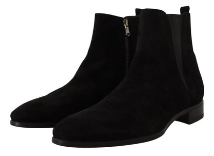 Dolce &amp; Gabbana Elegant Suede Leather Chelsea Boots