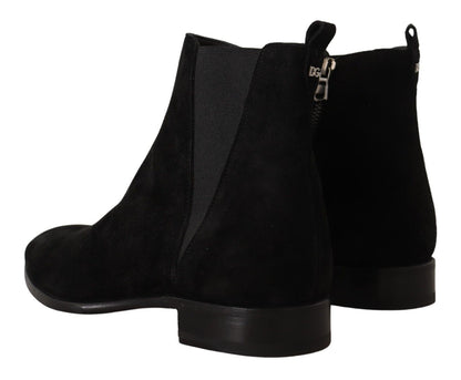 Dolce &amp; Gabbana Elegant Suede Leather Chelsea Boots