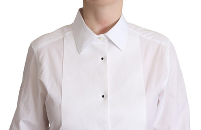 Dolce &amp; Gabbana Elegant White Poplin Dress Shirt