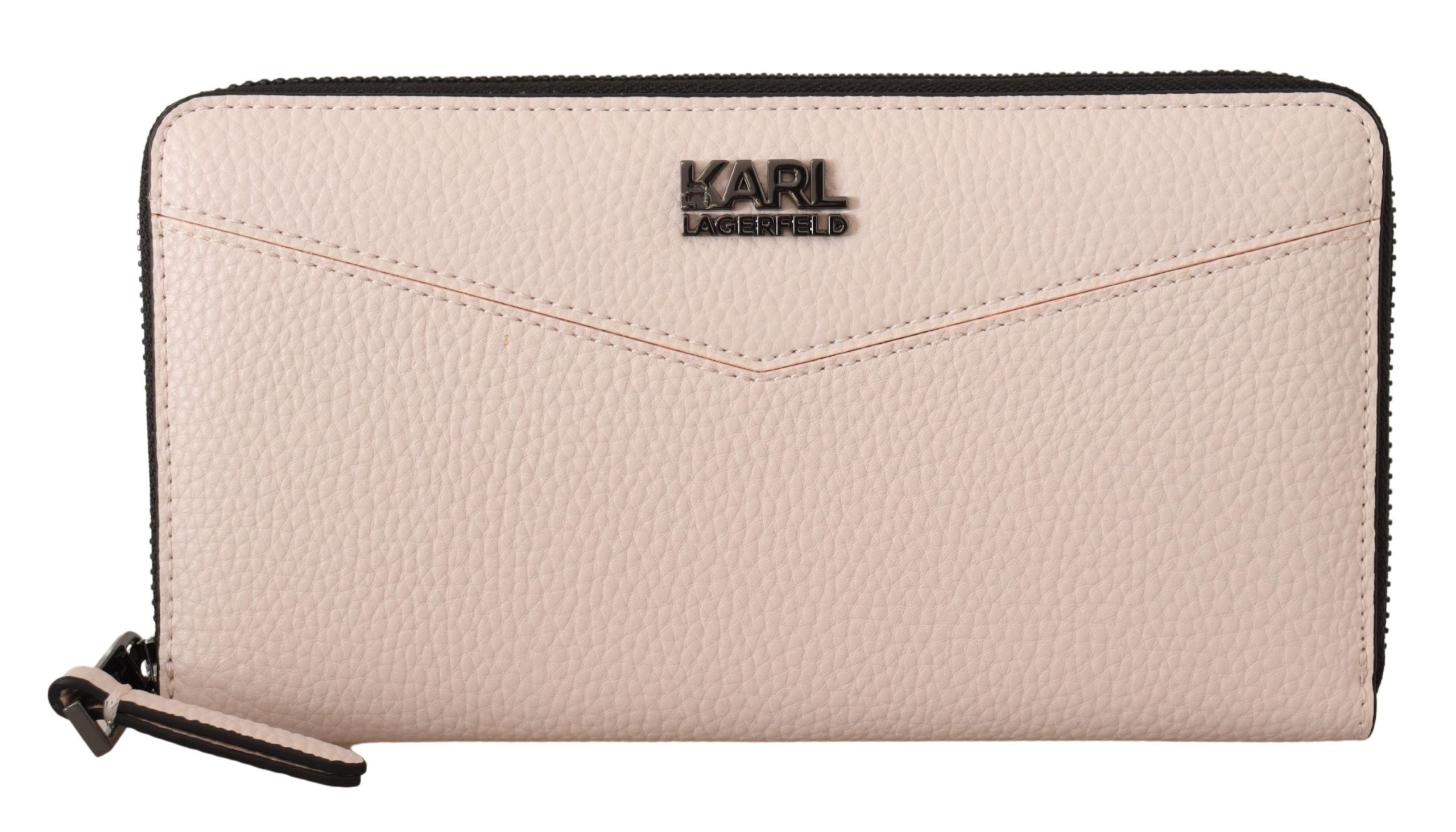 Karl Lagerfeld Elegant Mauve Leather Wallet - Secure &amp; Stylish