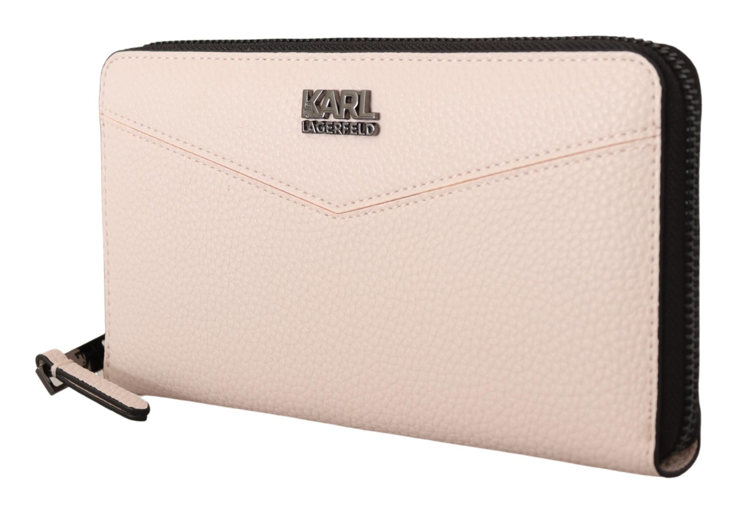 Karl Lagerfeld Elegant Mauve Leather Wallet - Secure &amp; Stylish