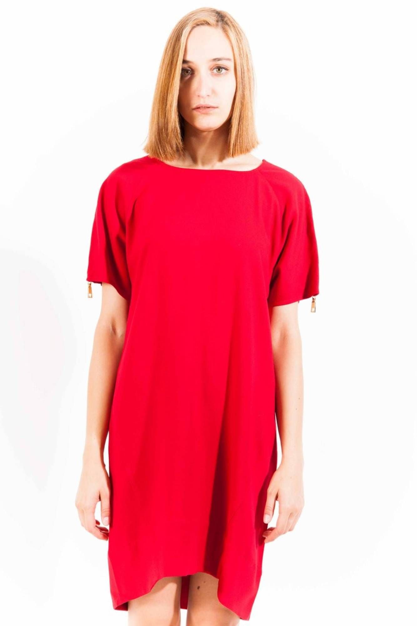 Love Moschino &quot;Red Viscose Women Dress&quot;