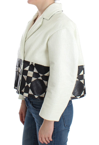 Andrea Pompilio Exclusive Black &amp; White Leather Jacket