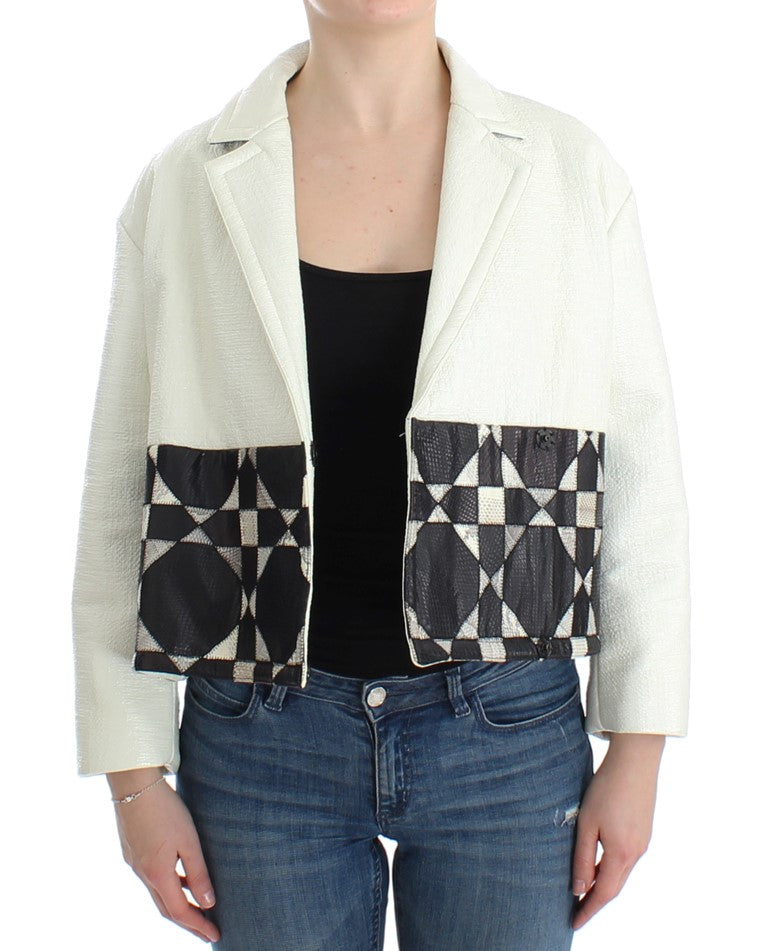 Andrea Pompilio Exclusive Black &amp; White Leather Jacket