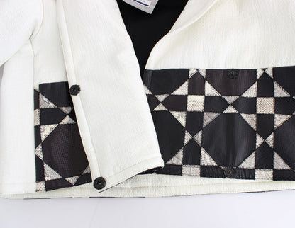 Andrea Pompilio Exclusive Black &amp; White Leather Jacket