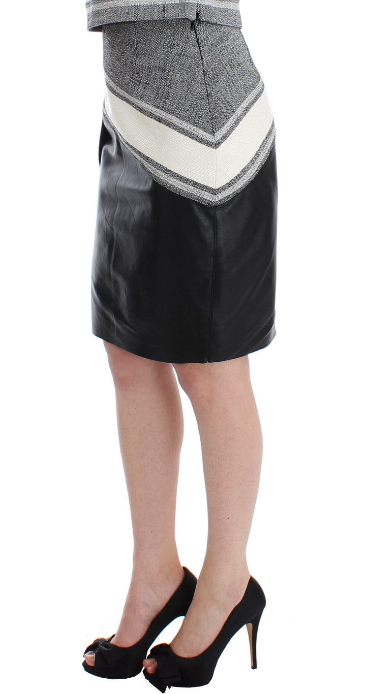 Sachin &amp; Babi Elegant Leather Liza Skirt in Black and Gray