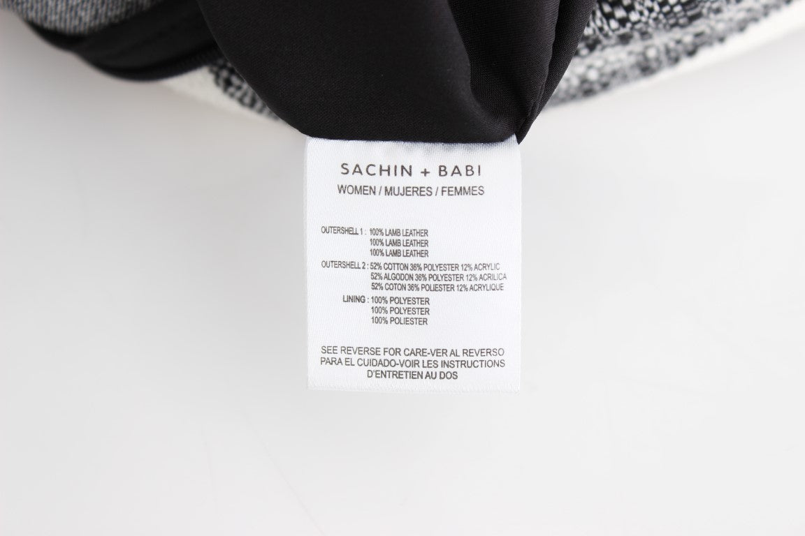 Sachin &amp; Babi Elegant Leather Liza Skirt in Black and Gray