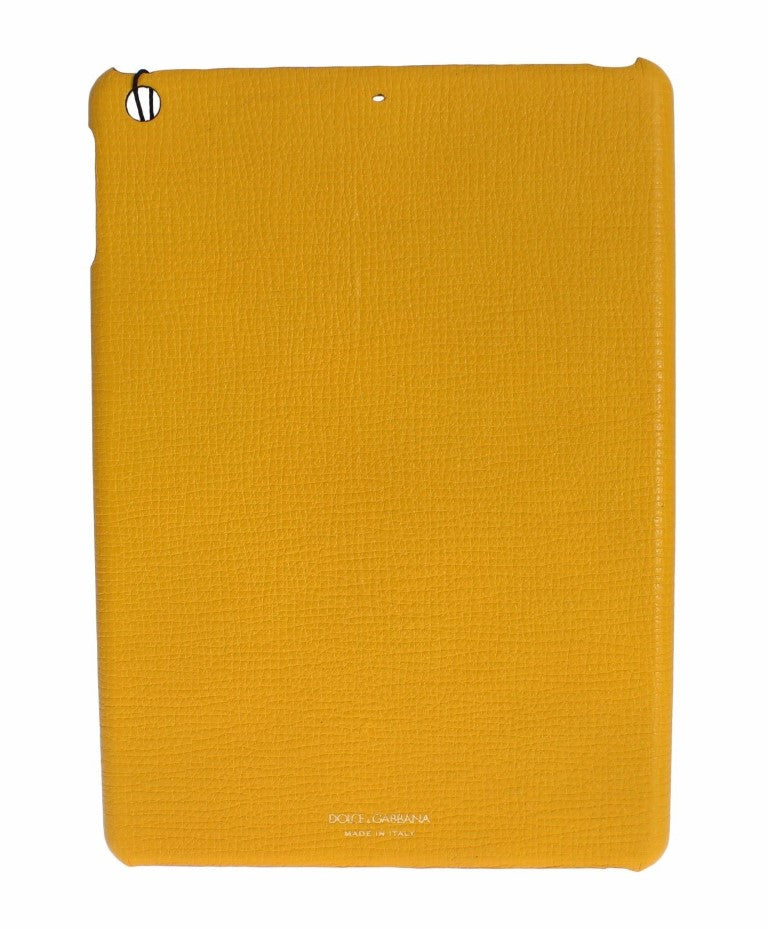 Dolce &amp; Gabbana Chic Yellow Leather Tablet Case