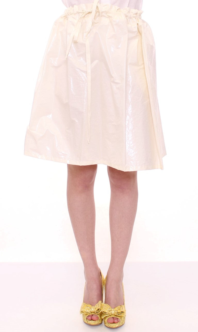 Licia Florio Elegant White Tie-Waist Skirt