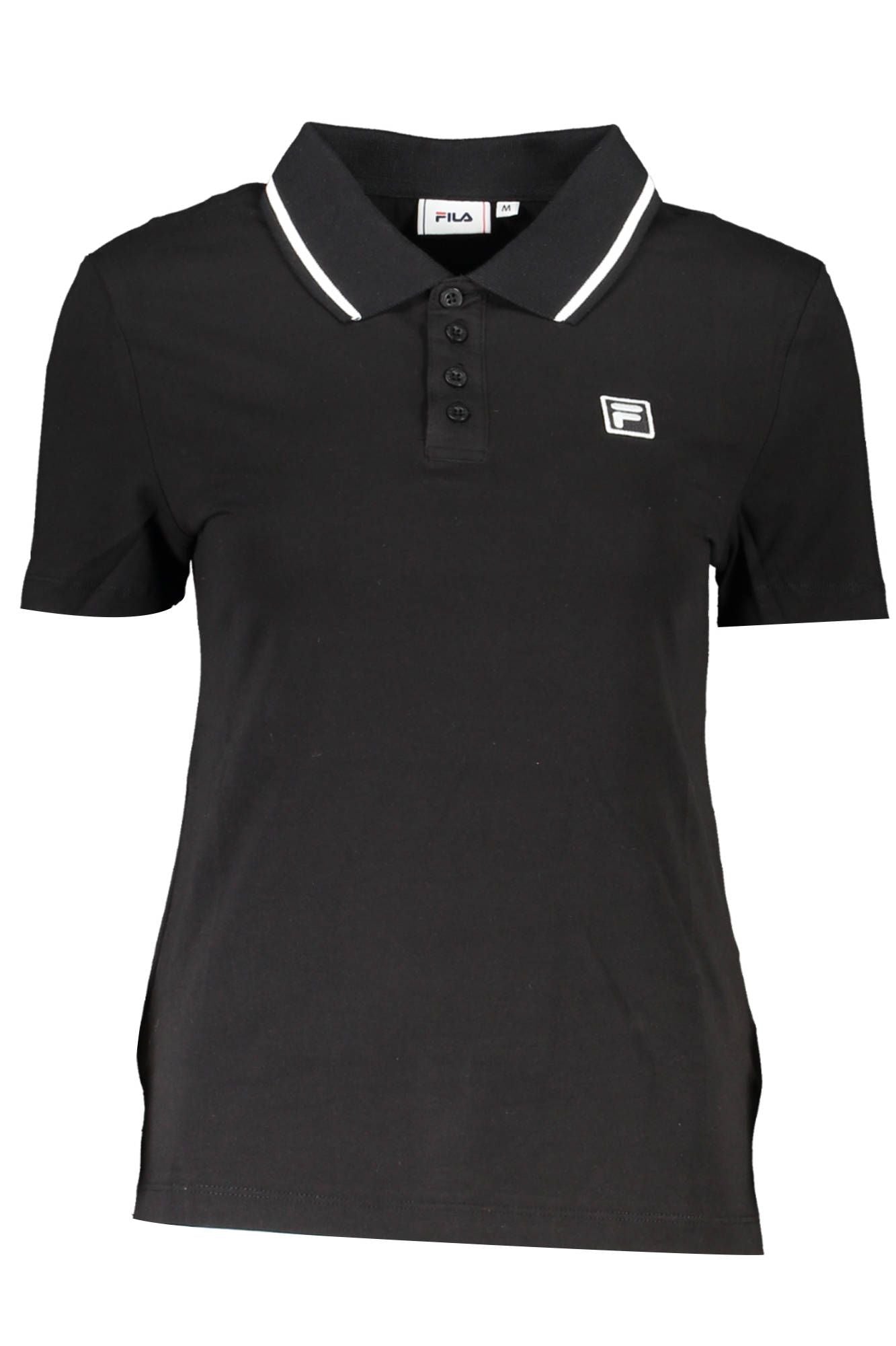 Fila Black Cotton Women Polo Shirt