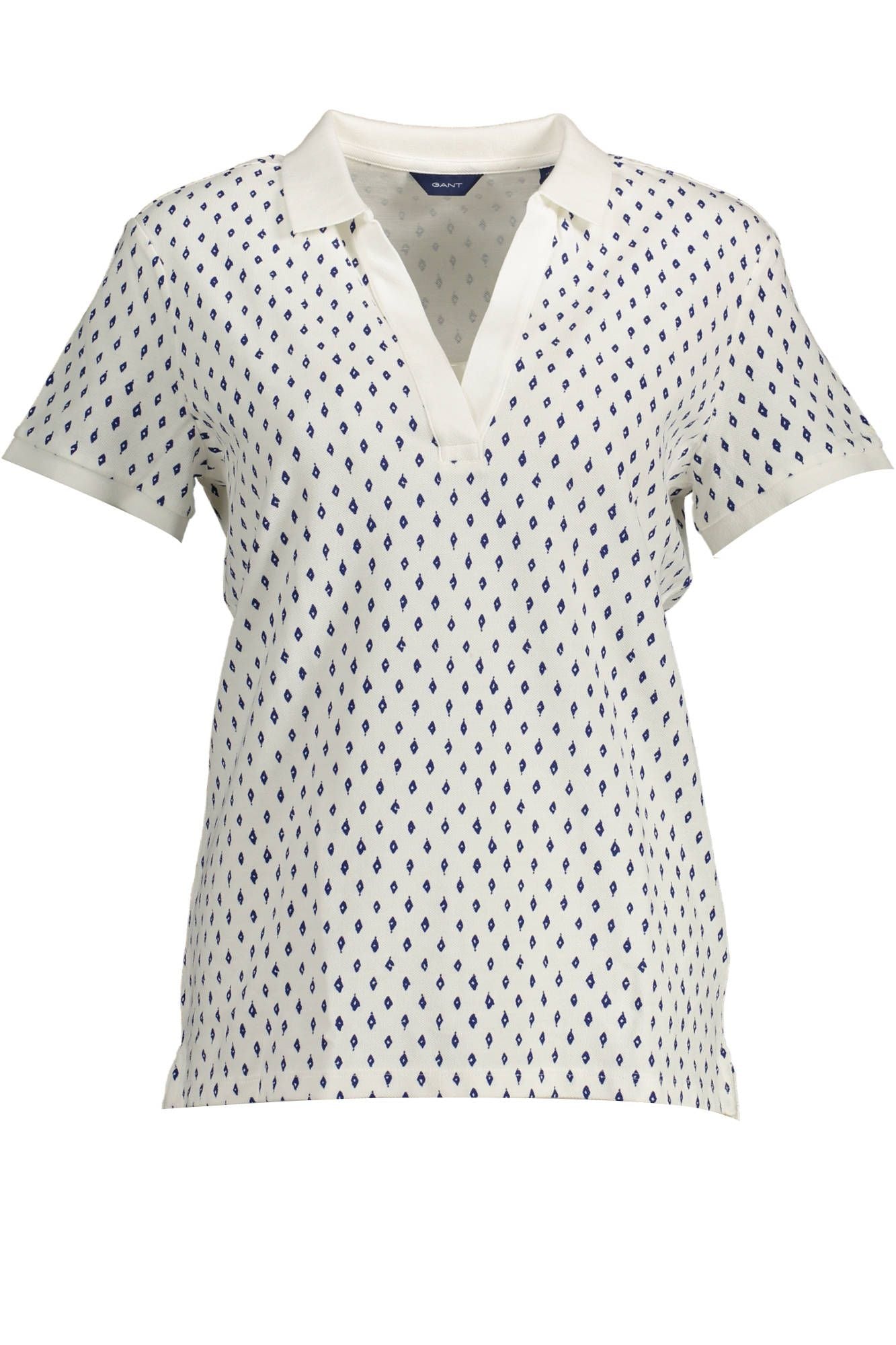 Gant Chic White Short-Sleeved V-Neck Polo