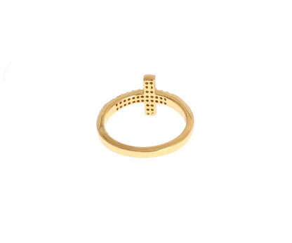 Nialaya Elegant Gold Plated Sterling Silver CZ Ring