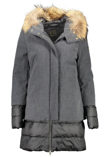 Yes Zee Gray Polyester Women Jacket