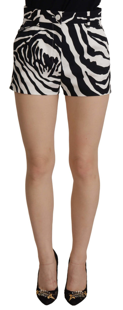 Dolce &amp; Gabbana Zebra Print Mid Waist Hot Pants