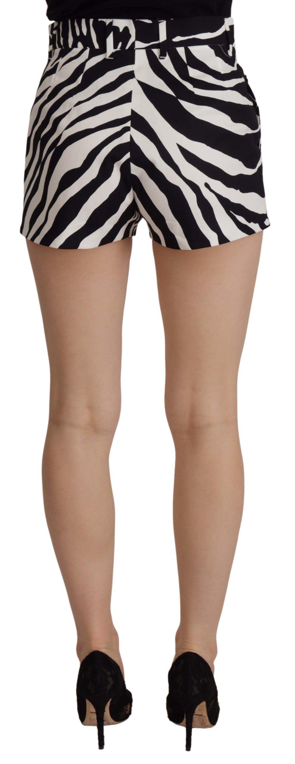 Dolce &amp; Gabbana Zebra Print Mid Waist Hot Pants