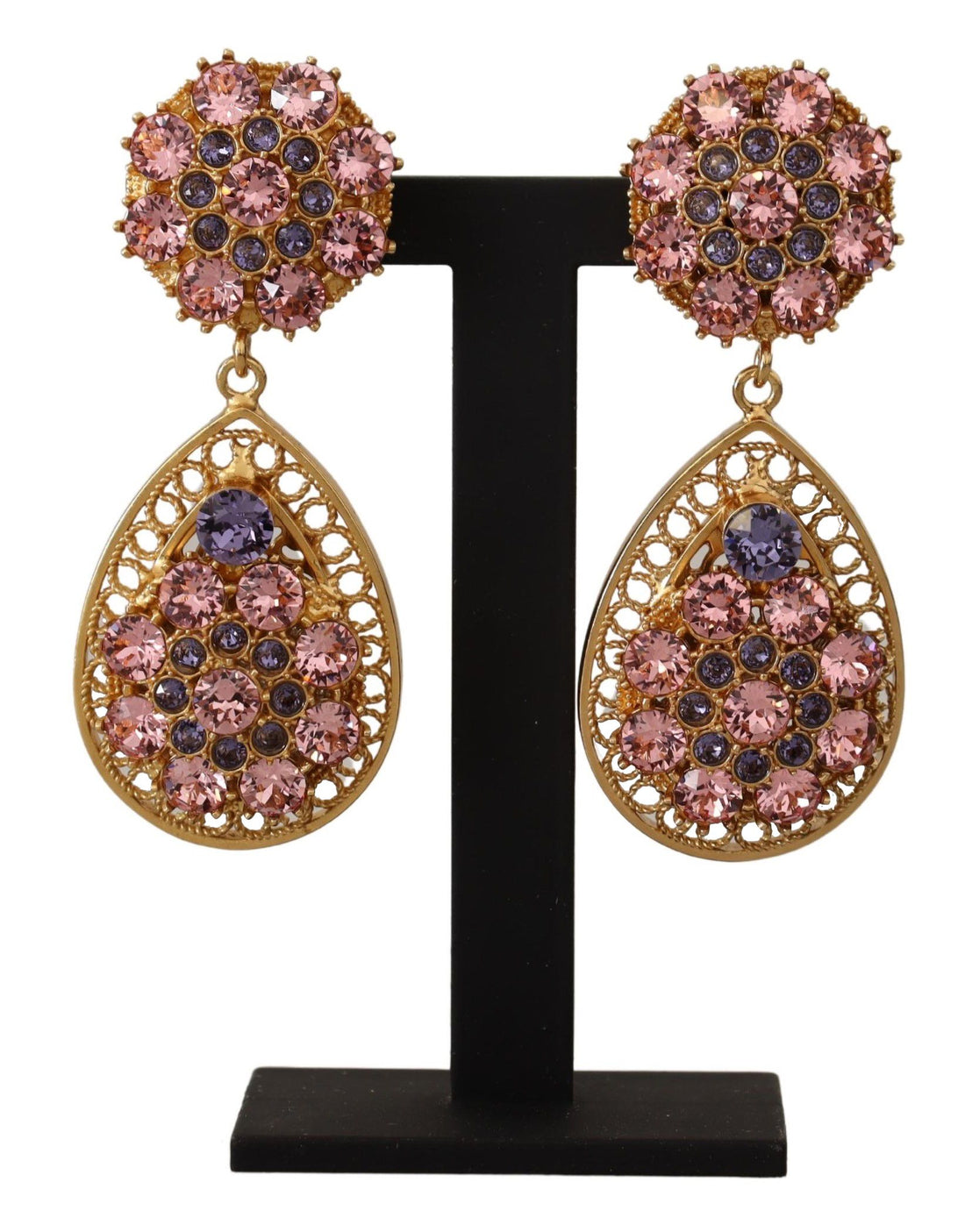 Dolce &amp; Gabbana Baroque Multicolor Crystal Dangle Earrings