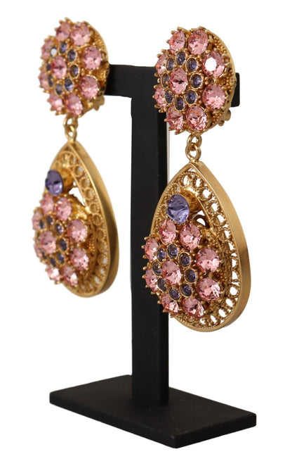 Dolce &amp; Gabbana Baroque Multicolor Crystal Dangle Earrings