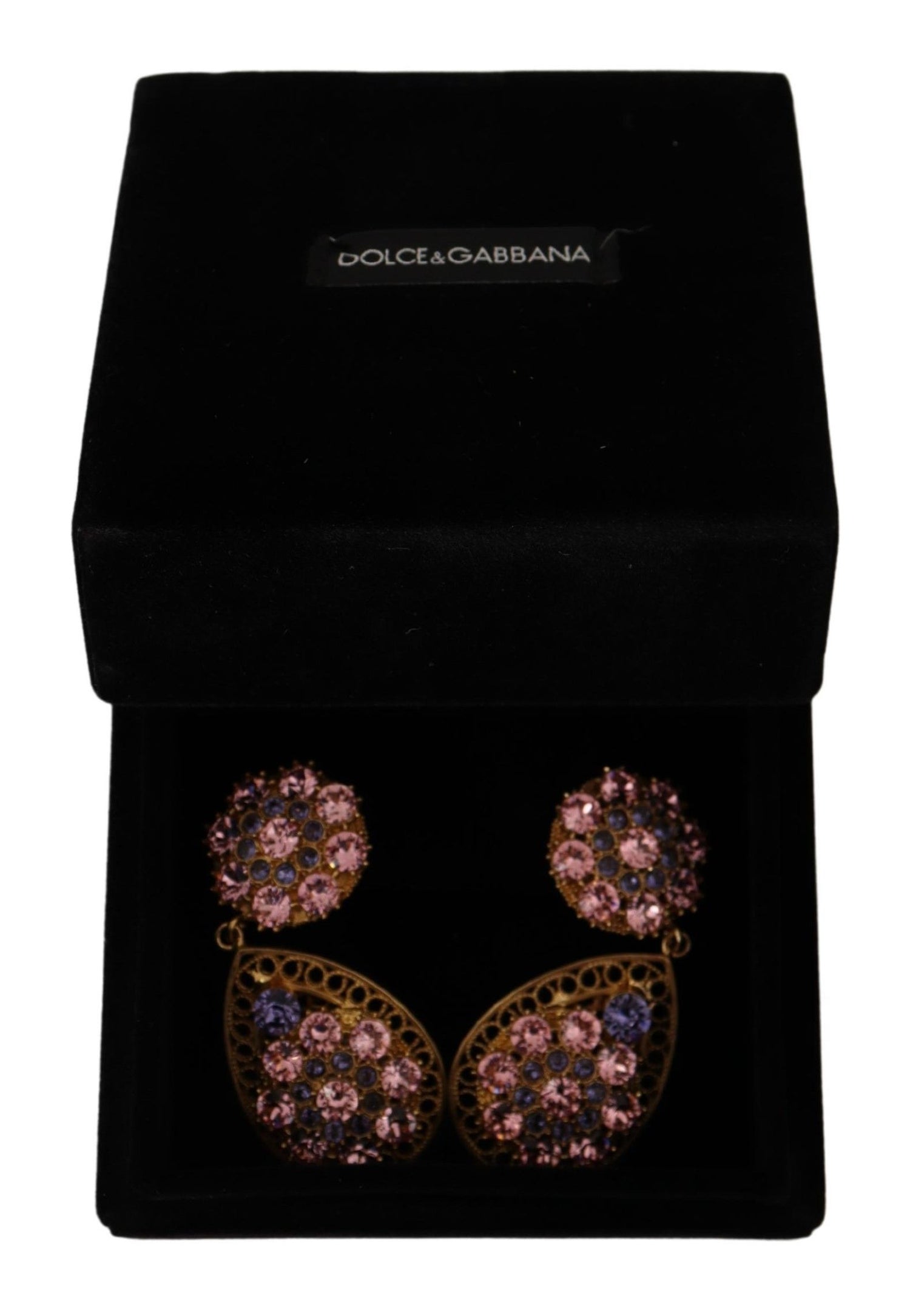 Dolce &amp; Gabbana Baroque Multicolor Crystal Dangle Earrings