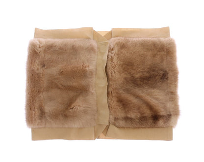 Dolce &amp; Gabbana Exclusive Beige MINK Fur Scarf Wrap