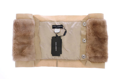 Dolce &amp; Gabbana Exclusive Beige MINK Fur Scarf Wrap