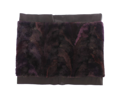 Dolce &amp; Gabbana Exquisite Purple MINK Fur Scarf Wrap