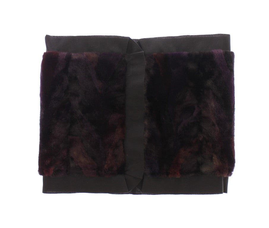 Dolce &amp; Gabbana Exquisite Purple MINK Fur Scarf Wrap