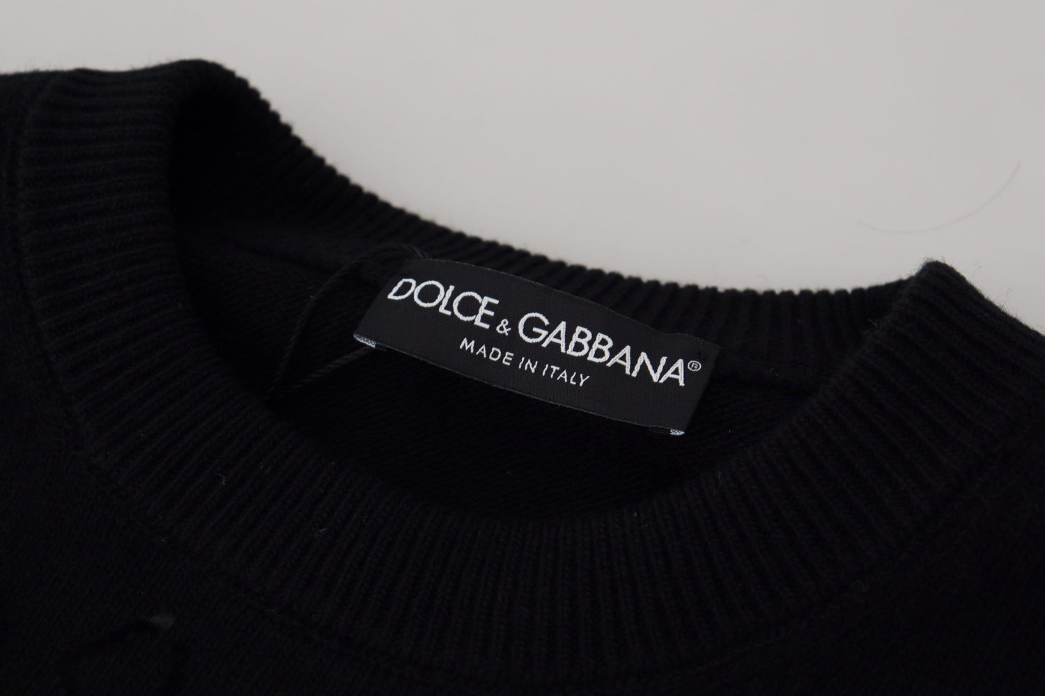 Dolce &amp; Gabbana Elegant Black Logo Wool Sweater