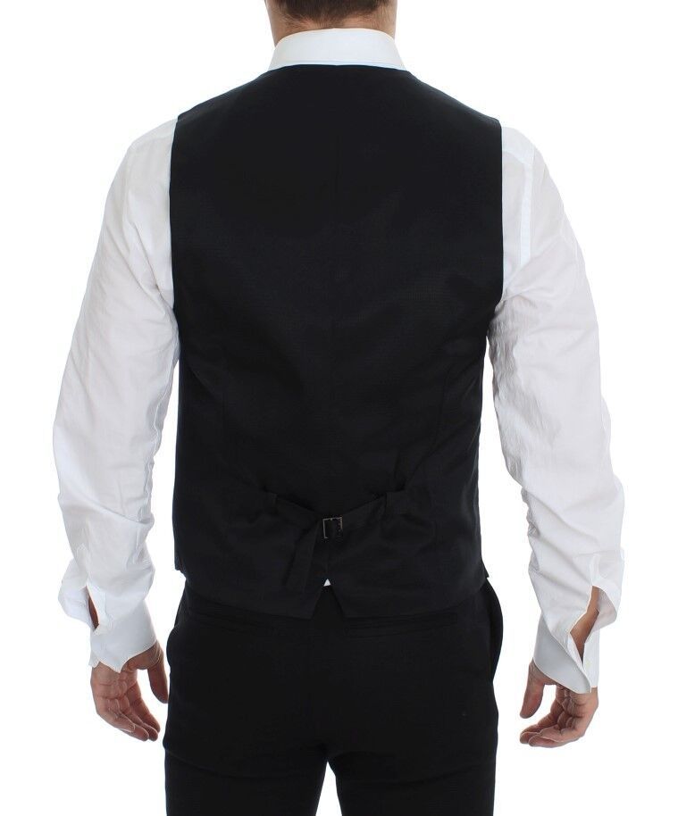 Dolce &amp; Gabbana Elegant Gray Wool Formal Vest