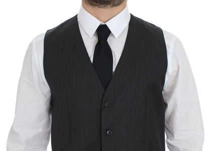 Dolce &amp; Gabbana Elegant Gray Wool Formal Vest