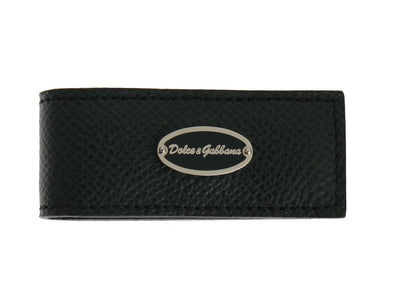 Dolce &amp; Gabbana Elegant Green Leather Money Clip