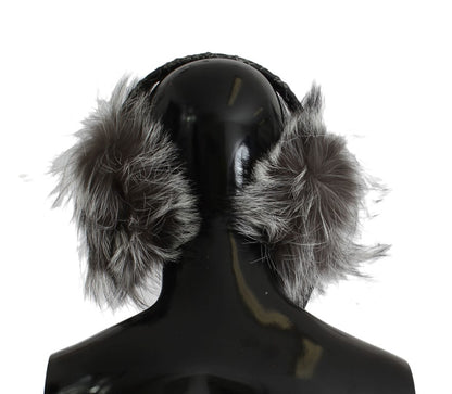 Dolce &amp; Gabbana Elegant Fur and Crystal Ear Muffs