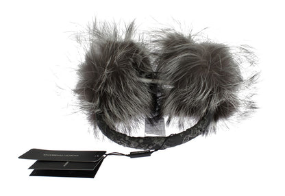 Dolce &amp; Gabbana Elegant Fur and Crystal Ear Muffs