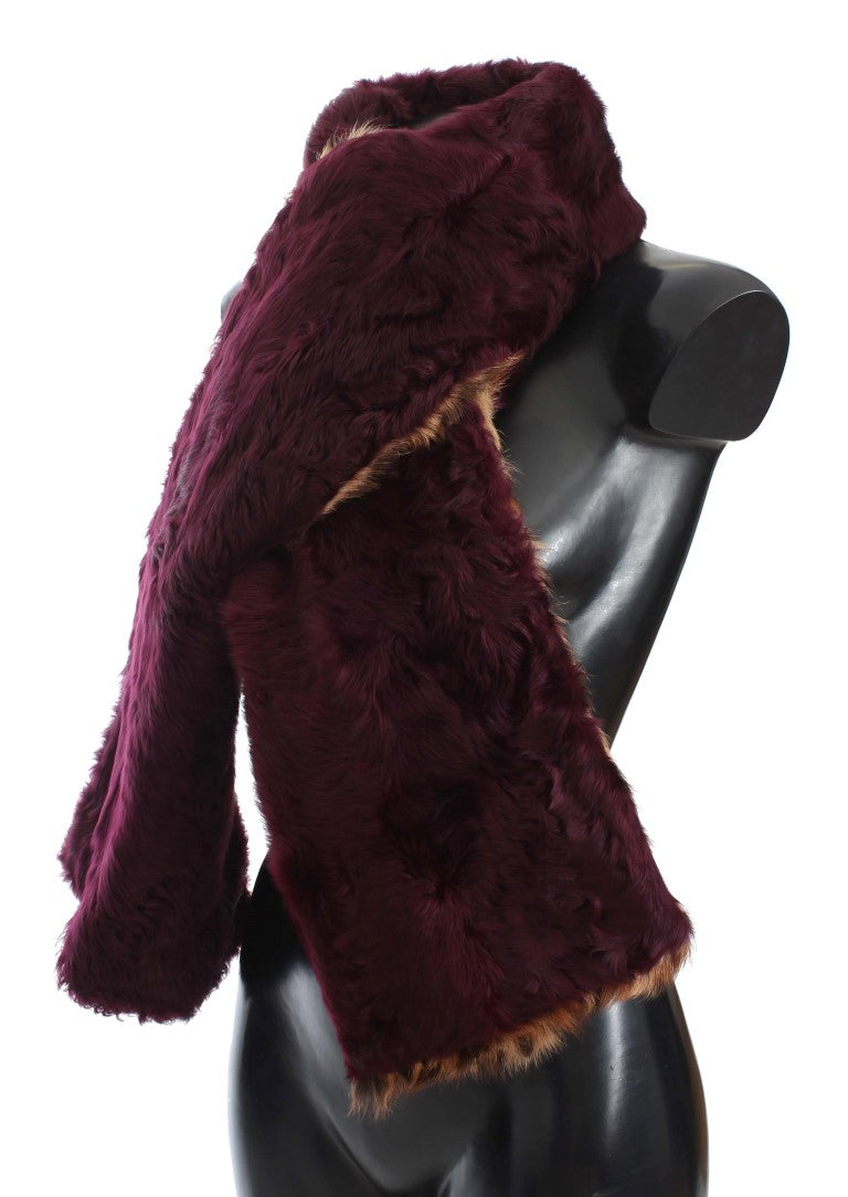 Dolce &amp; Gabbana Exquisite Leopard Print Lambskin Fur Scarf