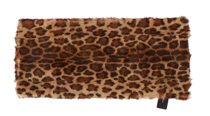 Dolce &amp; Gabbana Exquisite Leopard Print Lambskin Fur Scarf