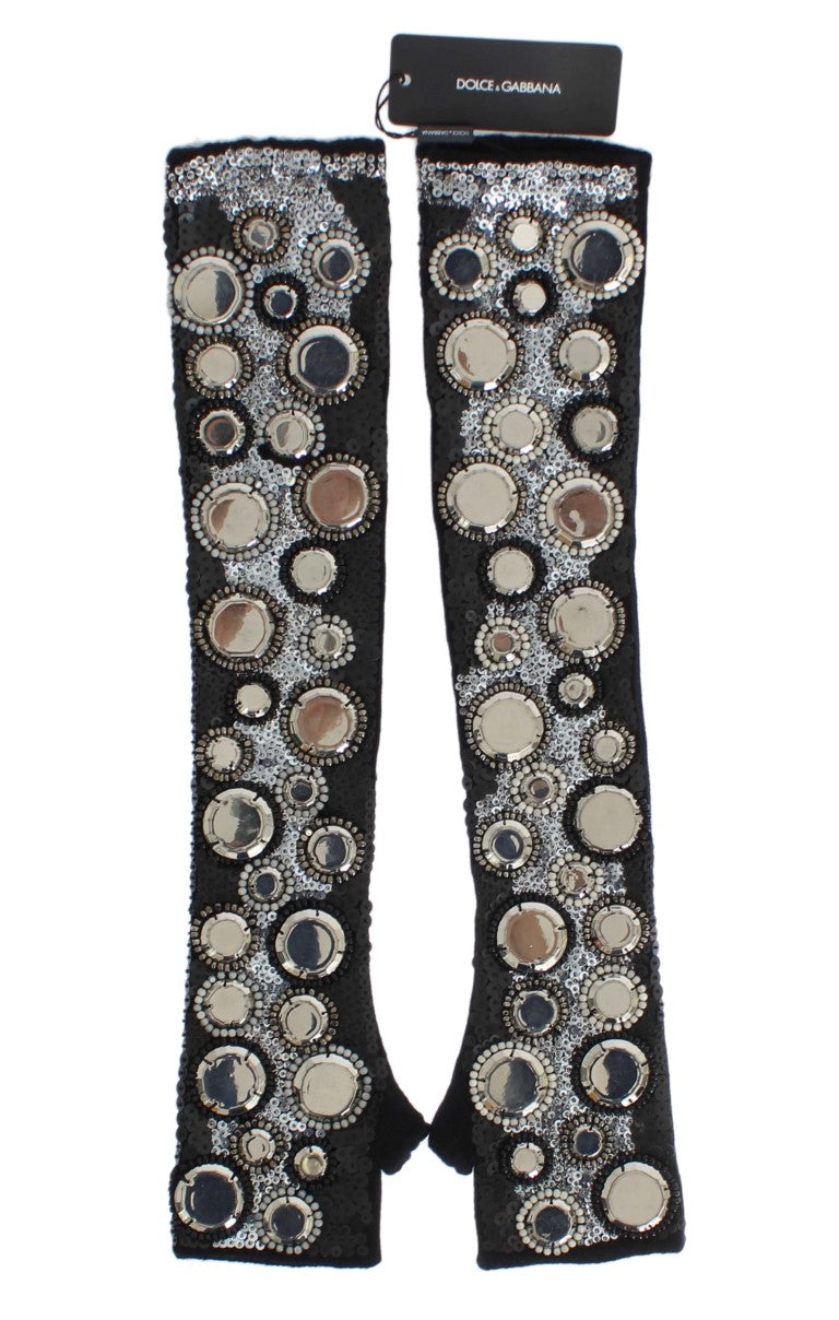 Dolce &amp; Gabbana Sequin-Embellished Cashmere Fingerless Gloves