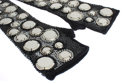 Dolce &amp; Gabbana Sequin-Embellished Cashmere Fingerless Gloves