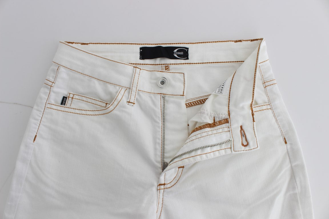 Cavalli Chic White Slim Fit Denim