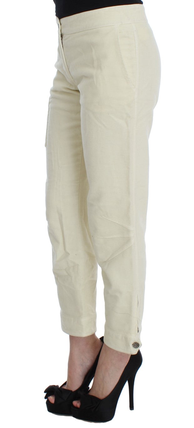 Ermanno Scervino Beige Capri Cropped Chic Pants