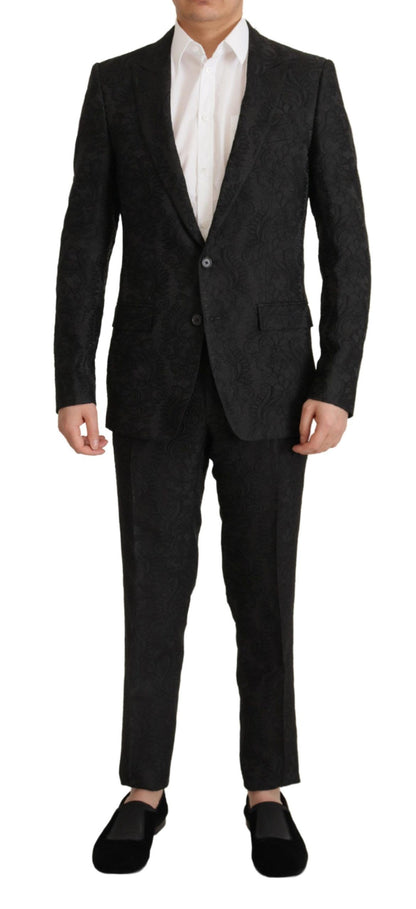 Dolce &amp; Gabbana Glittering Black Martini Suit Set