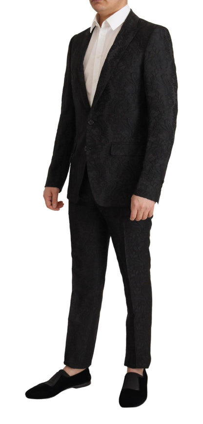 Dolce &amp; Gabbana Glittering Black Martini Suit Set