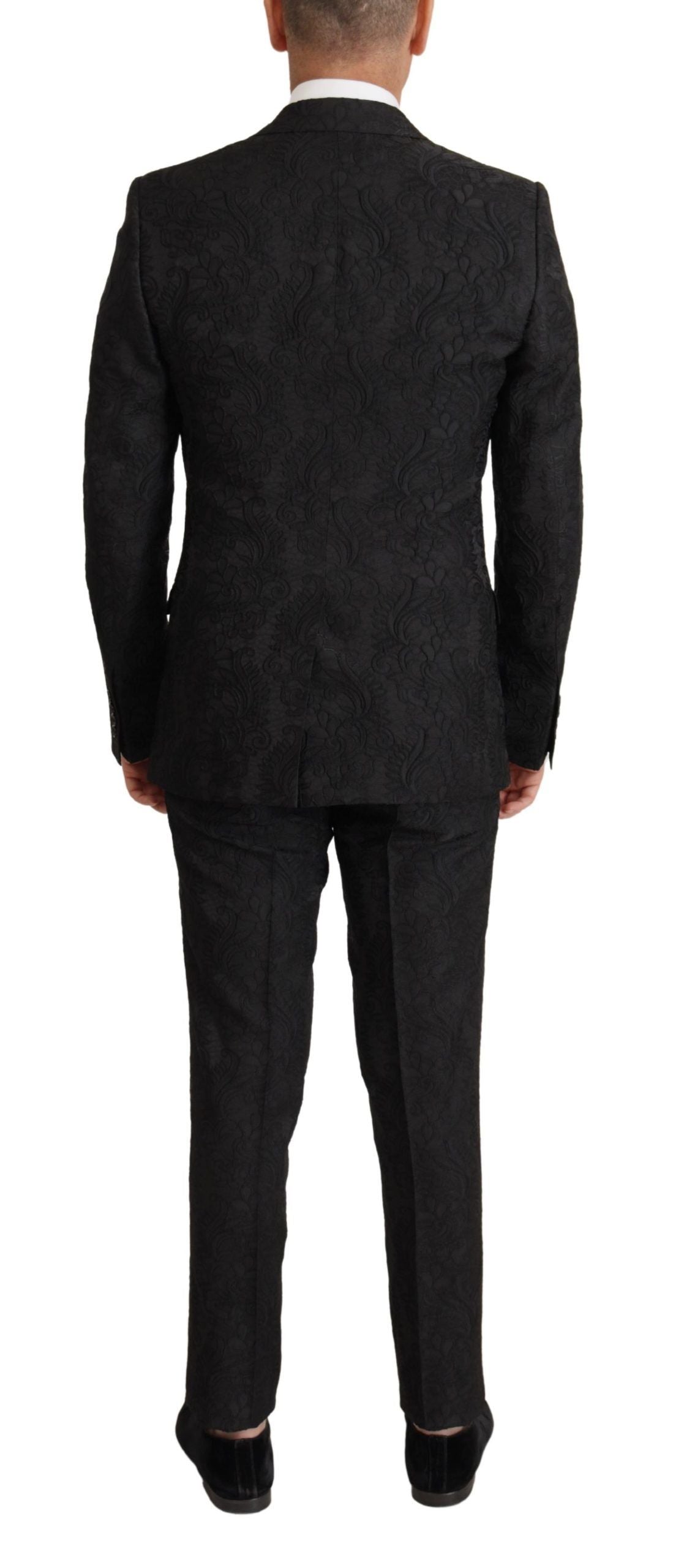 Dolce &amp; Gabbana Glittering Black Martini Suit Set