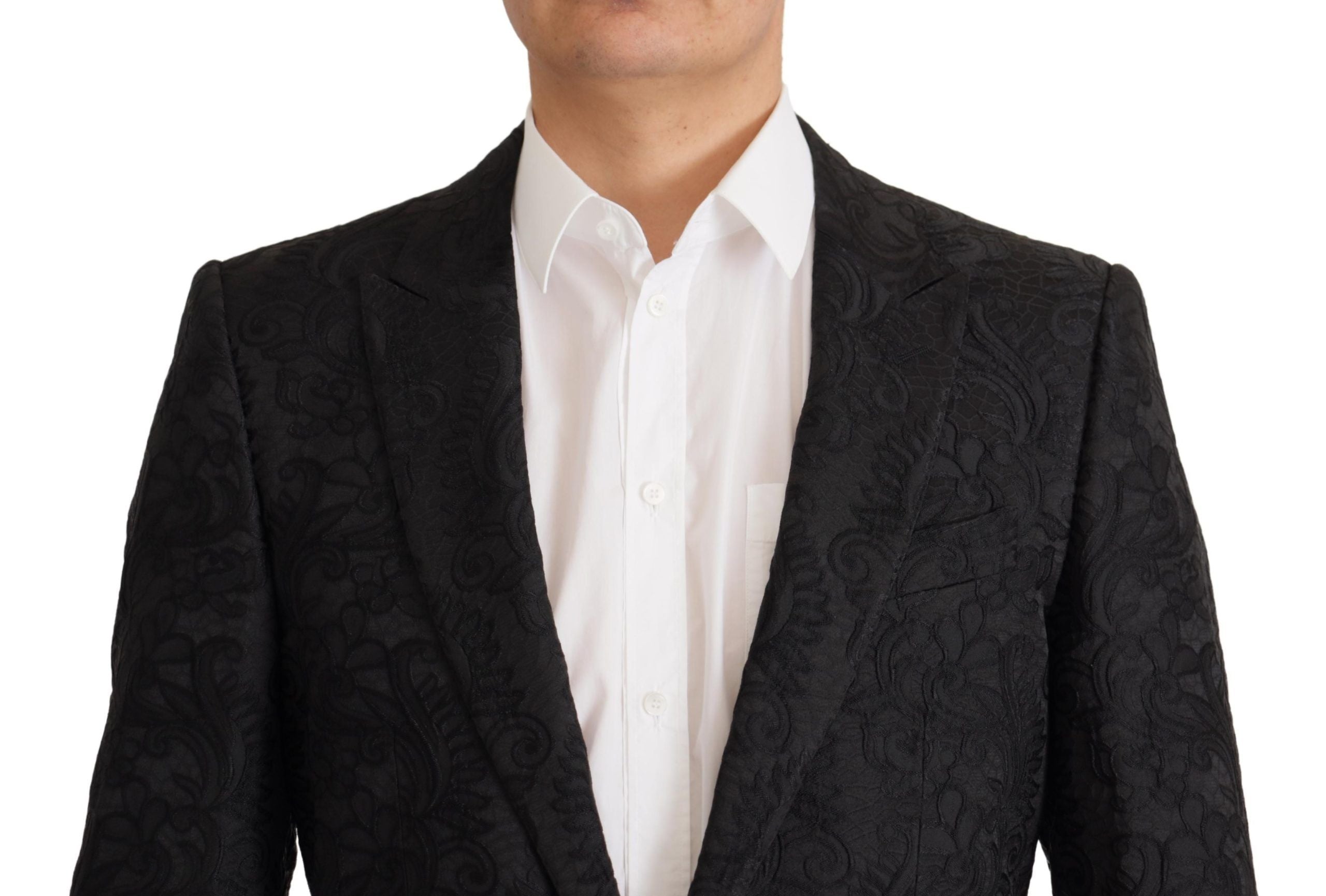 Dolce &amp; Gabbana Glittering Black Martini Suit Set